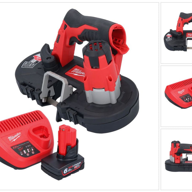Milwaukee M12 BS-601 Akku Bandsäge 12 V 41 x 41 mm + 1x Akku 6,0 Ah + Ladegerät