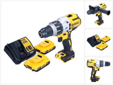 Perceuse à percussion sans fil DeWalt DCD 996 D2 18 V 95 Nm sans balais + 2 batteries 2,0 Ah + chargeur