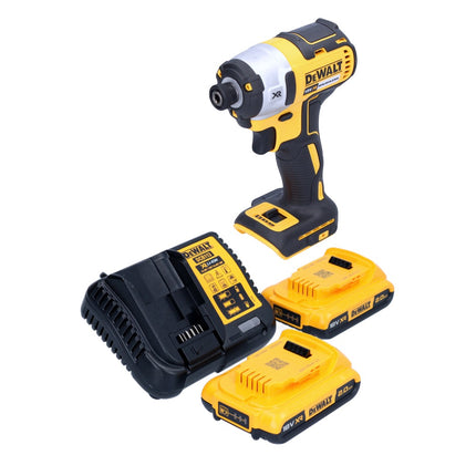 DeWalt DCF 887 D2 Akku Schlagschrauber 18 V 205 Nm 1/4" Brushless + 2x Akku 2,0 Ah + Ladegerät