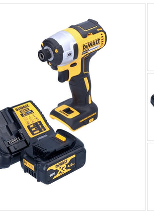 Akumulatorowy klucz udarowy DeWalt DCF 887 M1 18 V 205 Nm 1/4" bezszczotkowy + 1x akumulator 4,0 Ah + ładowarka