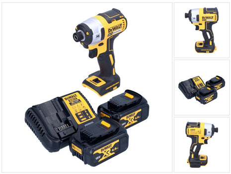 Akumulatorowy klucz udarowy DeWalt DCF 887 M2 18 V 205 Nm 1/4" bezszczotkowy + 2x akumulator 4,0 Ah + ładowarka