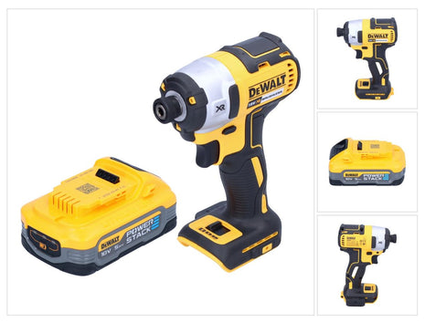 DeWalt DCF 887 N Clé à choc sans fil 18 V 205 Nm 1/4'' Brushless + 1x batterie Powerstack 5,0 Ah - sans chargeur