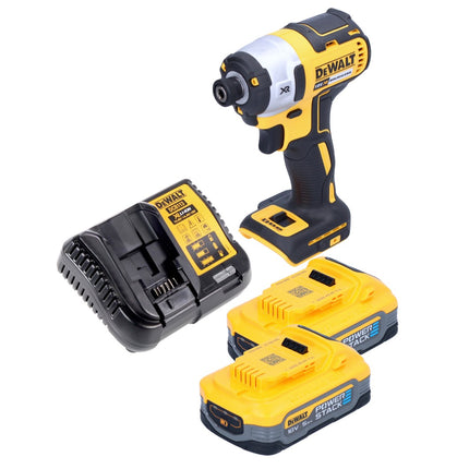 Avvitatore a impulsi a batteria DeWalt DCF 887 H2 18 V 205 Nm 1/4" brushless + 2x batteria powerstack 5,0 Ah + caricabatterie