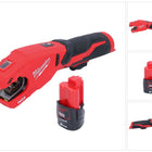 Milwaukee M12 PCSS-201 Tagliatubi a batteria in acciaio inox 12 V 12 - 28 mm + 1x batteria 2,0 Ah - senza caricabatterie