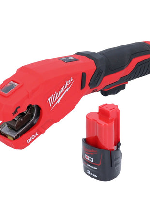 Milwaukee M12 PCSS-201 Coupe-tubes inox sans fil 12 V 12 - 28 mm + 1x batterie 2,0 Ah - sans chargeur