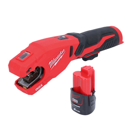 Milwaukee M12 PCSS-201 Tagliatubi a batteria in acciaio inox 12 V 12 - 28 mm + 1x batteria 2,0 Ah - senza caricabatterie