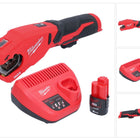 Milwaukee M12 PCSS-201 tagliatubi a batteria in acciaio inox 12 V 12 - 28 mm + 1x batteria ricaricabile 2,0 Ah + caricatore