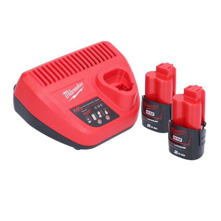 Milwaukee M12 PCSS-202 tagliatubi a batteria in acciaio inox 12 V 12 - 28 mm + 2x batteria ricaricabile 2,0 Ah + caricabatterie