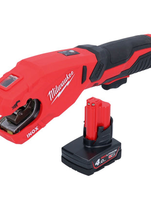 Milwaukee M12 PCSS-401 Akku Edelstahl Rohrabschneider 12 V 12 - 28 mm + 1x Akku 4,0 Ah - ohne Ladegerät