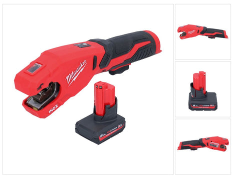 Milwaukee M12 PCSS-501 Coupe-tubes inox sans fil 12 V 12 - 28 mm + 1x batterie 5,0 Ah - sans chargeur