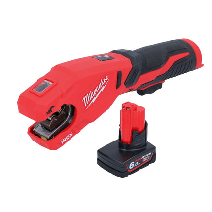 Milwaukee M12 PCSS-601 Akku Edelstahl Rohrabschneider 12 V 12 - 28 mm + 1x Akku 6,0 Ah - ohne Ladegerät