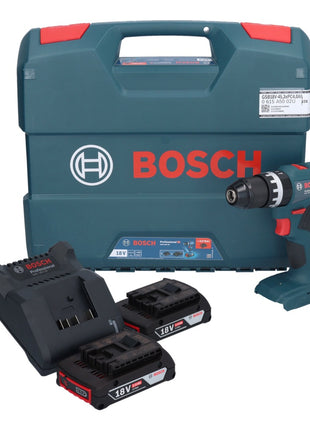 Bosch GSB 18V-45 Professional Akku Schlagbohrschrauber 18 V 45 Nm ( 06019K3302 ) Brushless + 2x Akku 2,0 Ah + Ladegerät + L-Case