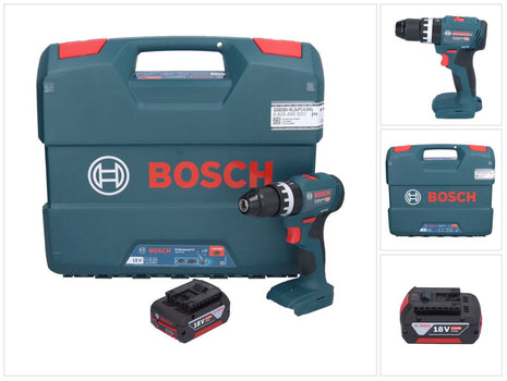 Bosch GSB 18V-45 Profesjonalna akumulatorowa wiertarko-wkrętarka udarowa 18 V 45 Nm bezszczotkowa + 1x akumulator 4,0 Ah + walizka L - bez ładowarki