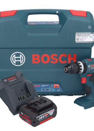 Bosch GSB 18V-45 Profesjonalna akumulatorowa wiertarko-wkrętarka udarowa 18 V 45 Nm bezszczotkowa + 1x akumulator 4,0 Ah + ładowarka + walizka L