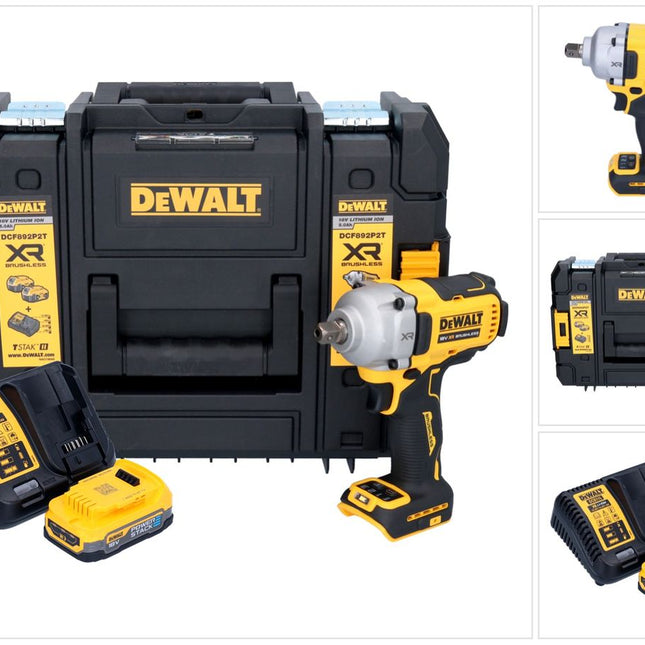 DeWalt DCF 892 E1T Akku Schlagschrauber 18 V 813 Nm 1/2" Brushless + 1x Akku 1,7 Ah + Ladegerät + TSTAK