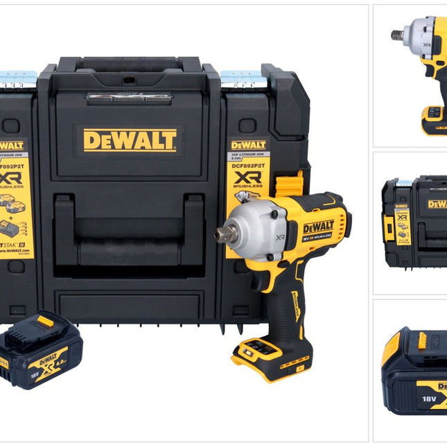 Avvitatore a impatto a batteria DeWalt DCF 892 NT 18 V 813 Nm 1/2" Brushless + 1x batteria 4,0 Ah + TSTAK - senza caricabatteria