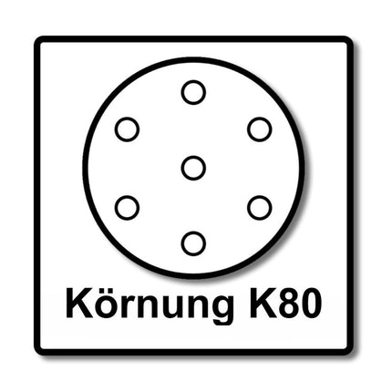 Makita BO 5031 Levigatrice rotorbitale 300 Watt 125 mm + 50x carta abrasiva K80 + Makpac