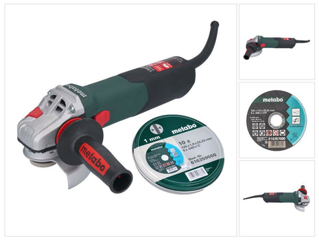 Metabo WE 15-125 Amoladora angular rápida 1550 W 125 mm + 10x discos de corte