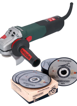 Metabo WE 15-125 Amoladora angular rápida 1550 W 125 mm + 25x disco de corte Toolbrothers MANTIS