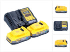 DeWalt DCB 1104 E2 kit de inicio de batería 12 V / 18 V 2x batería Powerstack 1,7 Ah + cargador DCB 1104