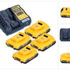 DeWalt DCB 1104 D4 Battery Starter Set 12 V / 18 V 4x batteria 2,0 Ah + caricabatterie DCB 1104
