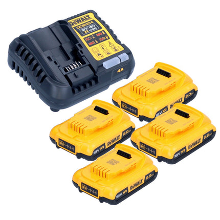DeWalt DCB 1104 D4 Battery Starter Set 12 V / 18 V 4x batteria 2,0 Ah + caricabatterie DCB 1104