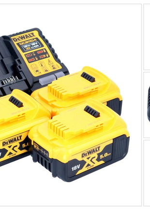 DeWalt DCB 1104 P3 set de arranque de batería 12 V / 18 V 3x baterías 5,0 Ah + cargador DCB 1104