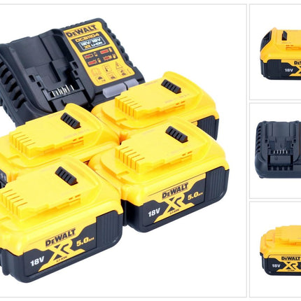 DeWalt DCB 1104 P4 Akku Starter Set 12 V / 18 V 4x Akku 5,0 Ah + DCB 1104 Ladegerät