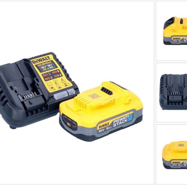 DeWalt DCB 1104 H1 Battery Starter Set 12 V / 18 V 1x batteria Powerstack 5,0 Ah + caricatore DCB 1104