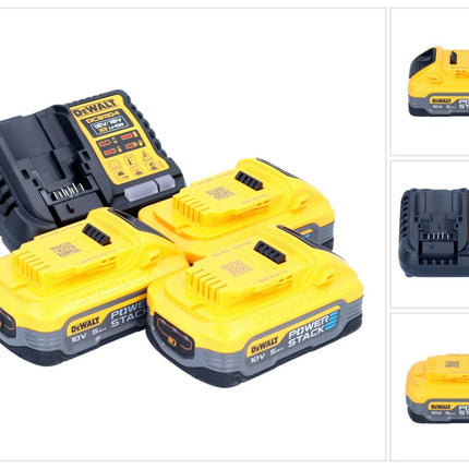 Set di avviamento DeWalt DCB 1104 H3 12 V / 18 V 3x batteria Powerstack 5,0 Ah + caricabatterie DCB 1104