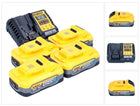 DeWalt DCB 1104 H4 kit de inicio de batería 12 V / 18 V 4x batería Powerstack 5,0 Ah + cargador DCB 1104