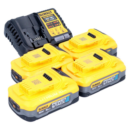 DeWalt DCB 1104 H4 Battery Starter Set 12 V / 18 V 4x batteria Powerstack 5,0 Ah + caricatore DCB 1104