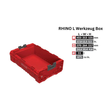 Toolbrothers RHINO L cassetta porta attrezzi aperta ULTRA 9 l - Base per cassetta porta attrezzi RHINO L EXTENDER