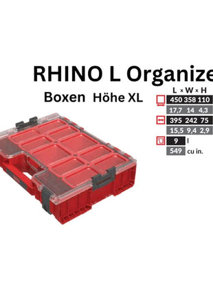 Toolbrothers RHINO L Organizer ULTRA Höhe XL Boxen 9 l IP54