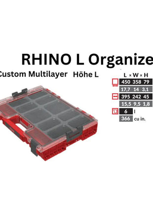 Toolbrothers RHINO L Organizer ULTRA Höhe L Custom Multilayer 6 l IP54