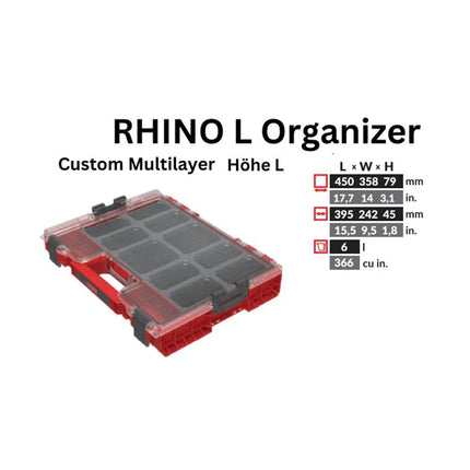 Toolbrothers RHINO L Organizer ULTRA altezza L Multistrato personalizzato 6 l IP54
