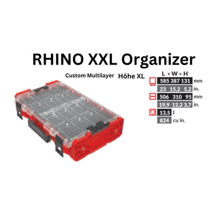 Toolbrothers RHINO XXL Organizer ULTRA altezza XL Personalizzato Multistrato 13,5 l IP66