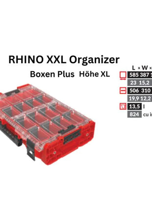 Toolbrothers RHINO XXL Organizer ULTRA Höhe XL Boxen+ 13,5 l IP66 mit herausnehmbaren Boxen