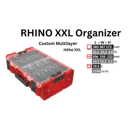 Toolbrothers RHINO XXL Organizer ULTRA Altezza XXL Personalizzato Multistrato 13,5 l IP66
