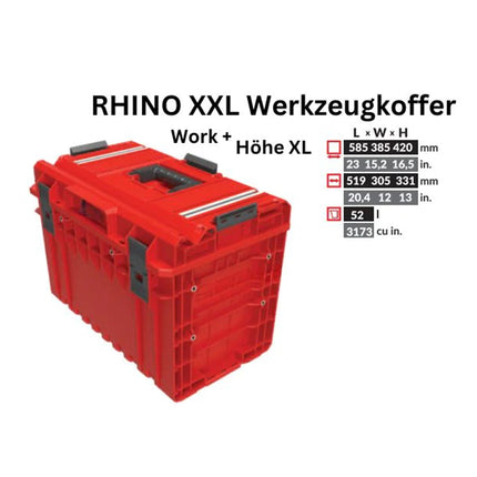 Toolbrothers RHINO XXL Valigia portautensili ULTRA Work+ altezza XL 52 l IP66 con divisori estraibili