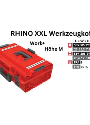 Toolbrothers RHINO XXL Werkzeugkoffer ULTRA Work+ Höhe M 15,4 l IP66 mit herausnehmbaren Trennwänden