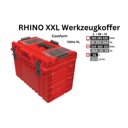Toolbrothers RHINO XXL Werkzeugkoffer ULTRA Comfort+ Höhe XL 52 l IP66 mit herausnehmbaren Trennwänden