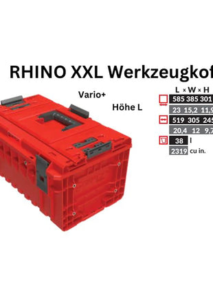 Toolbrothers RHINO XXL Werkzeugkoffer ULTRA Vario+ Höhe L 38 l IP66 mit herausnehmbaren Trennwänden