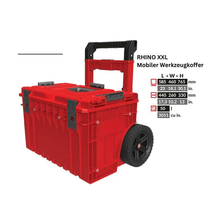 Toolbrothers RHINO XXL Cart Plus ULTRA - Mobiler Werkzeugkoffer 52 l IP66 mit Doppelteleskopgriff