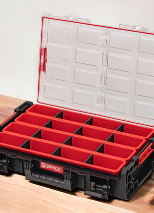 Toolbrothers RHINO XXL Organizador ECO altura XL cajas+ 582 x 387 x 131 mm 13,5 l IP66 con 4 inserciones y 12 divisores