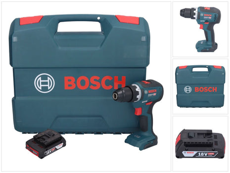 Bosch GSR 18V-55 Profesjonalna akumulatorowa wiertarko-wkrętarka 18 V 55 Nm bezszczotkowa + 1x akumulator 2,0 Ah + walizka L - bez ładowarki