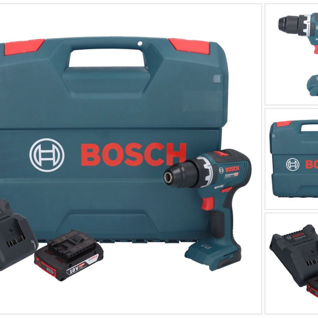 Bosch GSR 18V-55 Trapano avvitatore professionale a batteria 18 V 55 Nm senza spazzole + 1x batteria ricaricabile 2,0 Ah + caricabatterie + L-case