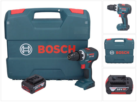 Bosch GSR 18V-55 Profesjonalna akumulatorowa wiertarko-wkrętarka 18 V 55 Nm bezszczotkowa + 1x akumulator 4,0 Ah + walizka L - bez ładowarki