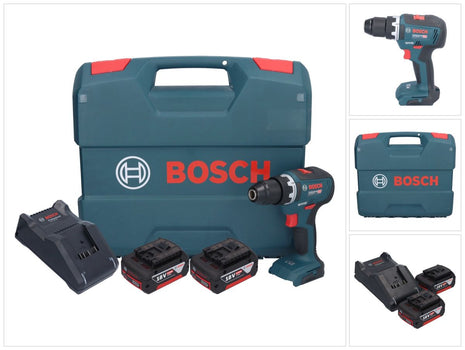 Bosch GSR 18V-55 Professional Akku Bohrschrauber 18 V 55 Nm Brushless + 2x Akku 5,0 Ah + Ladegerät + L-Case