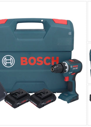 Bosch GSR 18V-55 Taladro atornillador inalámbrico profesional 18 V 55 Nm sin escobillas + 2 baterías ProCORE 4,0 Ah + cargador + estuche L